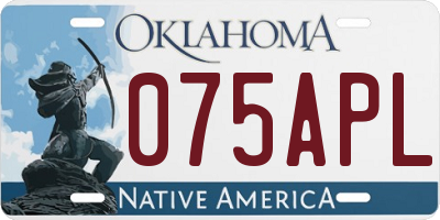 OK license plate 075APL