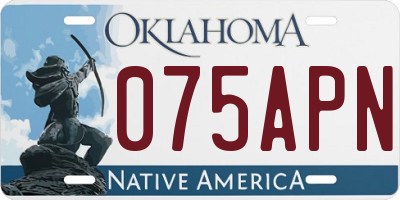 OK license plate 075APN