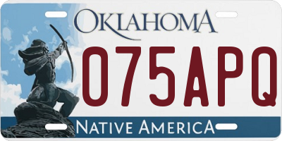 OK license plate 075APQ