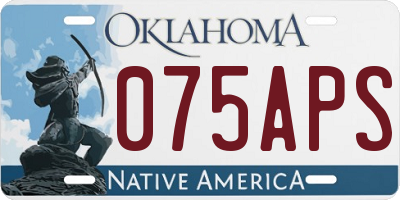 OK license plate 075APS