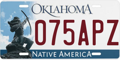 OK license plate 075APZ