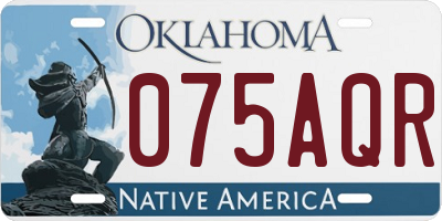 OK license plate 075AQR
