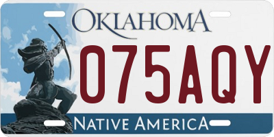 OK license plate 075AQY