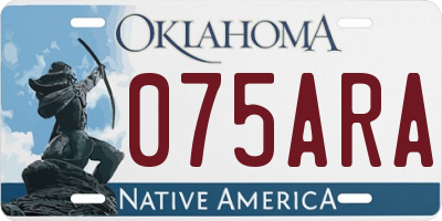 OK license plate 075ARA