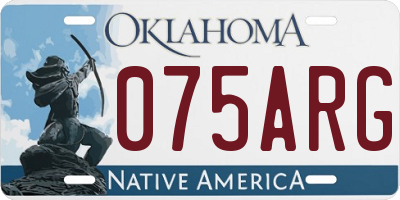 OK license plate 075ARG