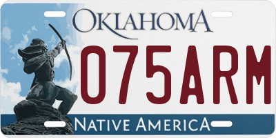OK license plate 075ARM