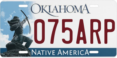 OK license plate 075ARP