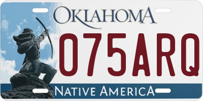 OK license plate 075ARQ