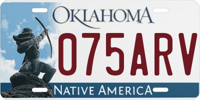 OK license plate 075ARV