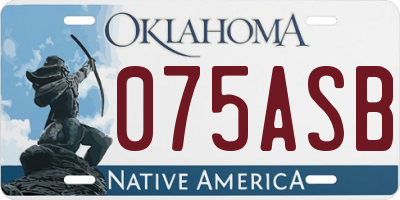 OK license plate 075ASB