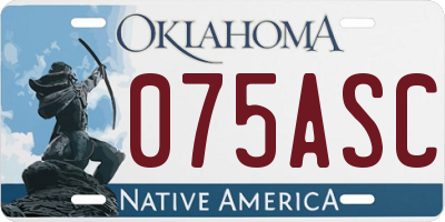 OK license plate 075ASC