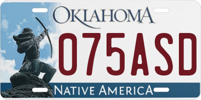 OK license plate 075ASD