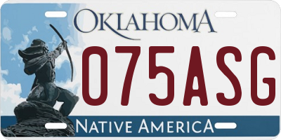 OK license plate 075ASG
