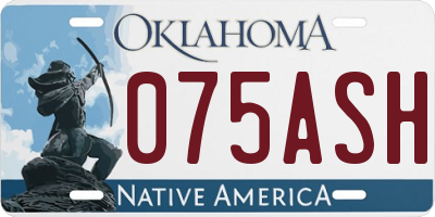 OK license plate 075ASH