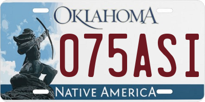 OK license plate 075ASI