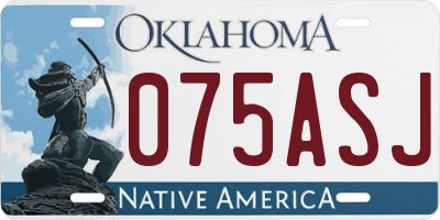 OK license plate 075ASJ