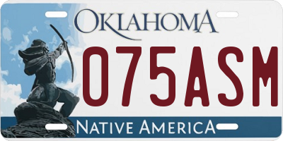 OK license plate 075ASM
