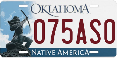 OK license plate 075ASO