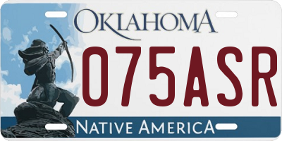 OK license plate 075ASR