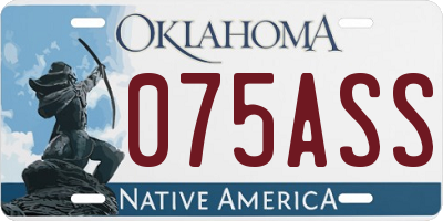 OK license plate 075ASS