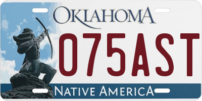 OK license plate 075AST