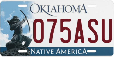 OK license plate 075ASU