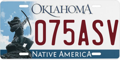 OK license plate 075ASV