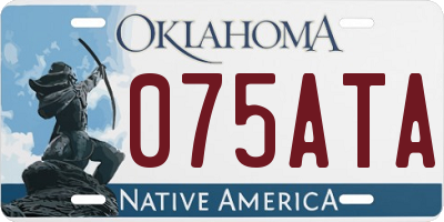 OK license plate 075ATA