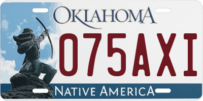 OK license plate 075AXI
