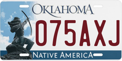 OK license plate 075AXJ