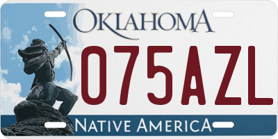 OK license plate 075AZL