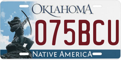 OK license plate 075BCU