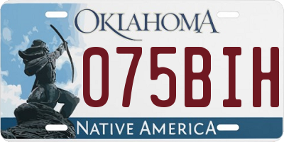 OK license plate 075BIH