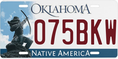 OK license plate 075BKW