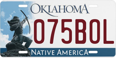 OK license plate 075BOL