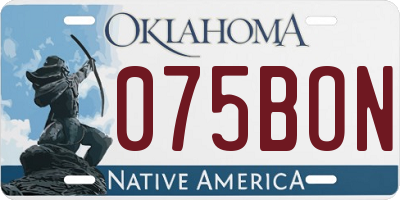 OK license plate 075BON