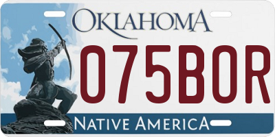OK license plate 075BOR