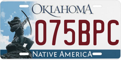 OK license plate 075BPC
