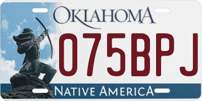 OK license plate 075BPJ