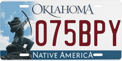 OK license plate 075BPY