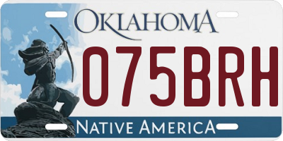OK license plate 075BRH
