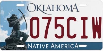 OK license plate 075CIW