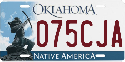 OK license plate 075CJA