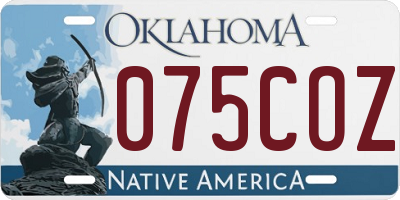 OK license plate 075COZ