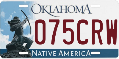 OK license plate 075CRW