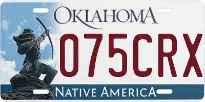 OK license plate 075CRX