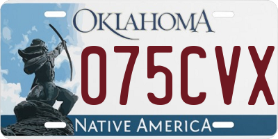 OK license plate 075CVX