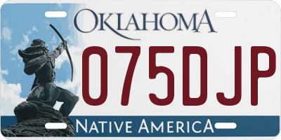 OK license plate 075DJP
