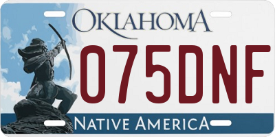 OK license plate 075DNF