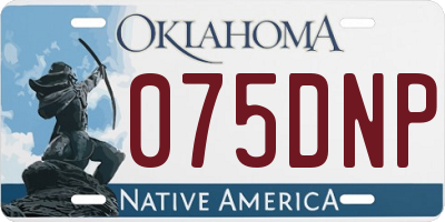 OK license plate 075DNP